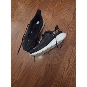 Hoka W‎ Clifton 9 Black Rose Gold Running Shoes Women's 8.5 Wide Road Sneakers